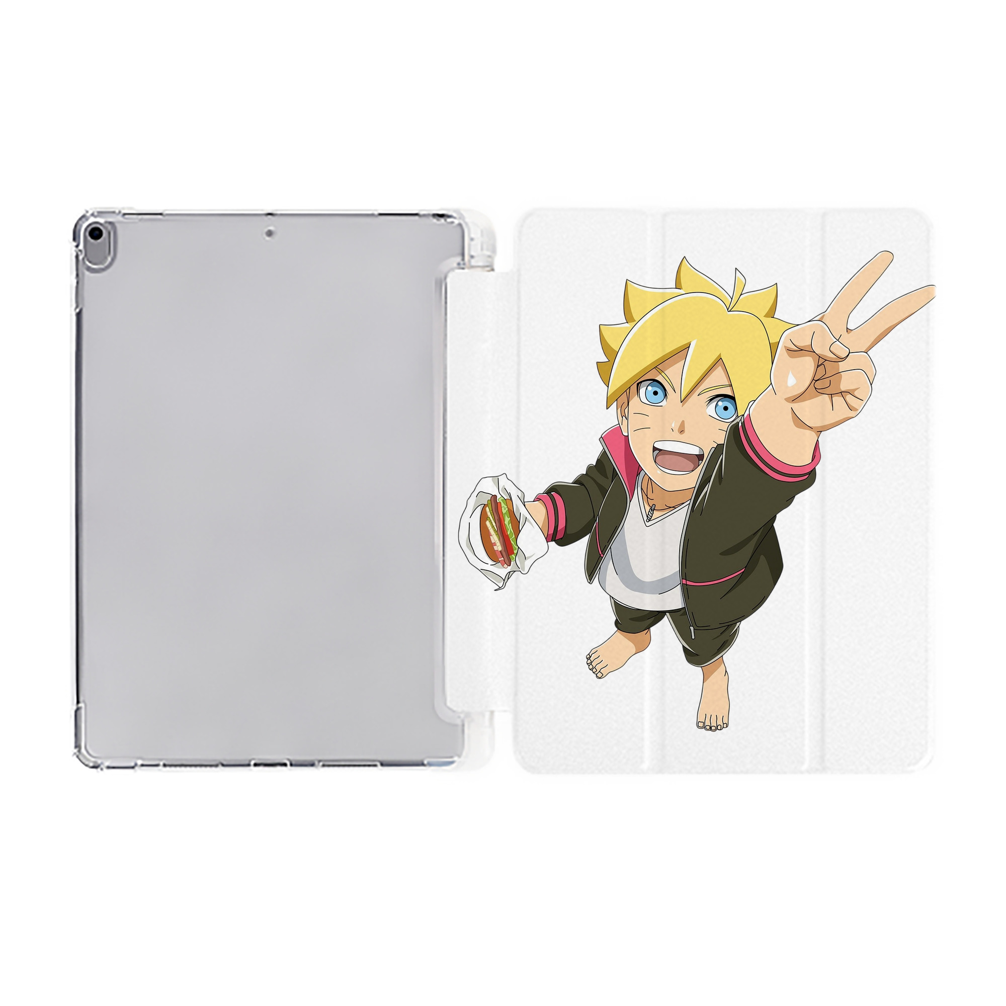 （画像用） NARUTO -ナルト- うずまき ボルト Uzumaki Boruto IPad ケース ペン収納付き 三つ折りスタンド PUレザー×シリコン 対応機種9.5/10.5/10.9インチ